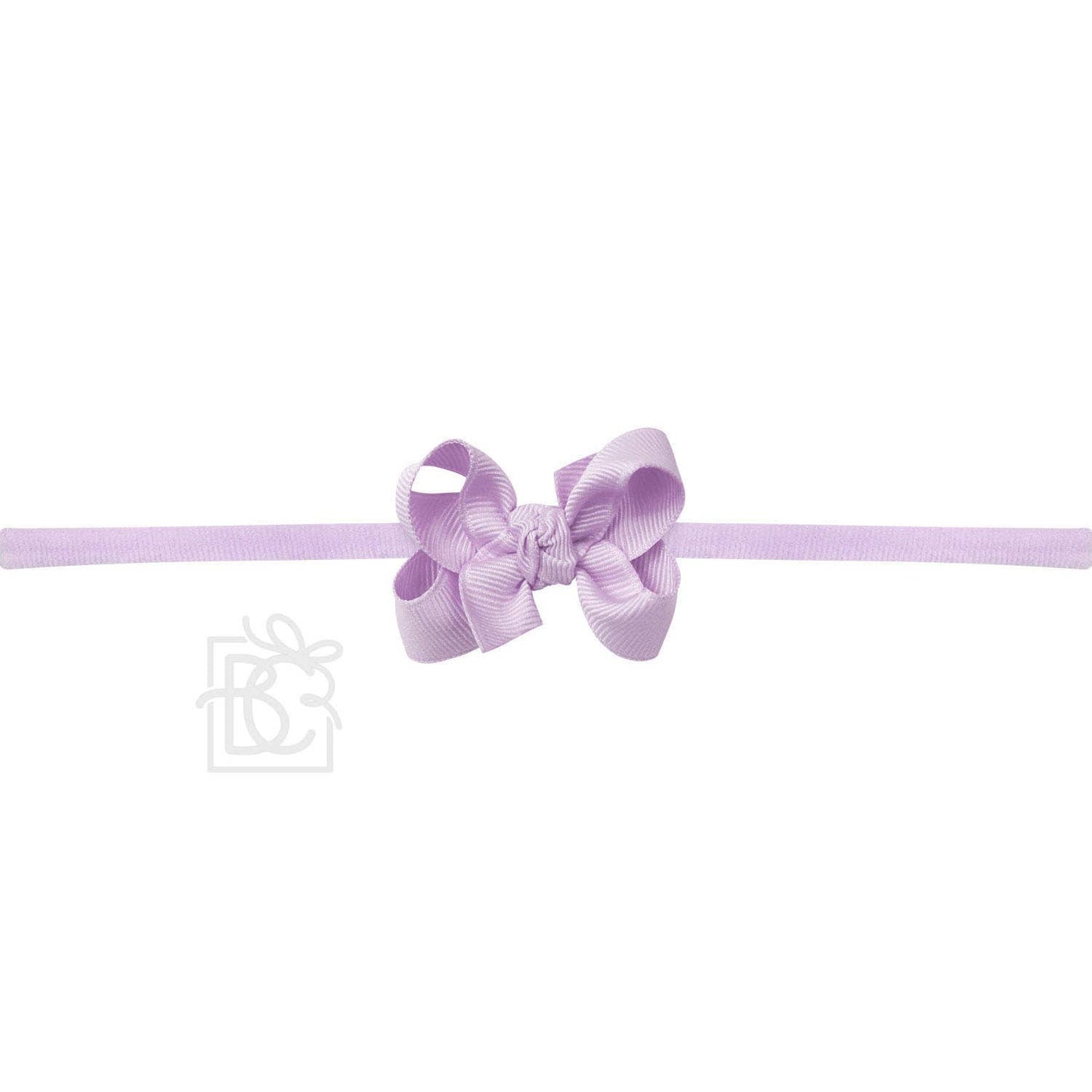 1/4" NYLON PANTYHOSE HEADBAND W/SIGNATURE GROSGRAIN BOW
