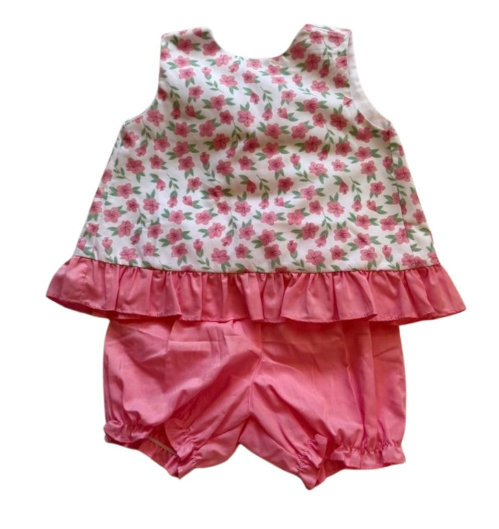 Pink Floral Swing Back Bloomer Set
