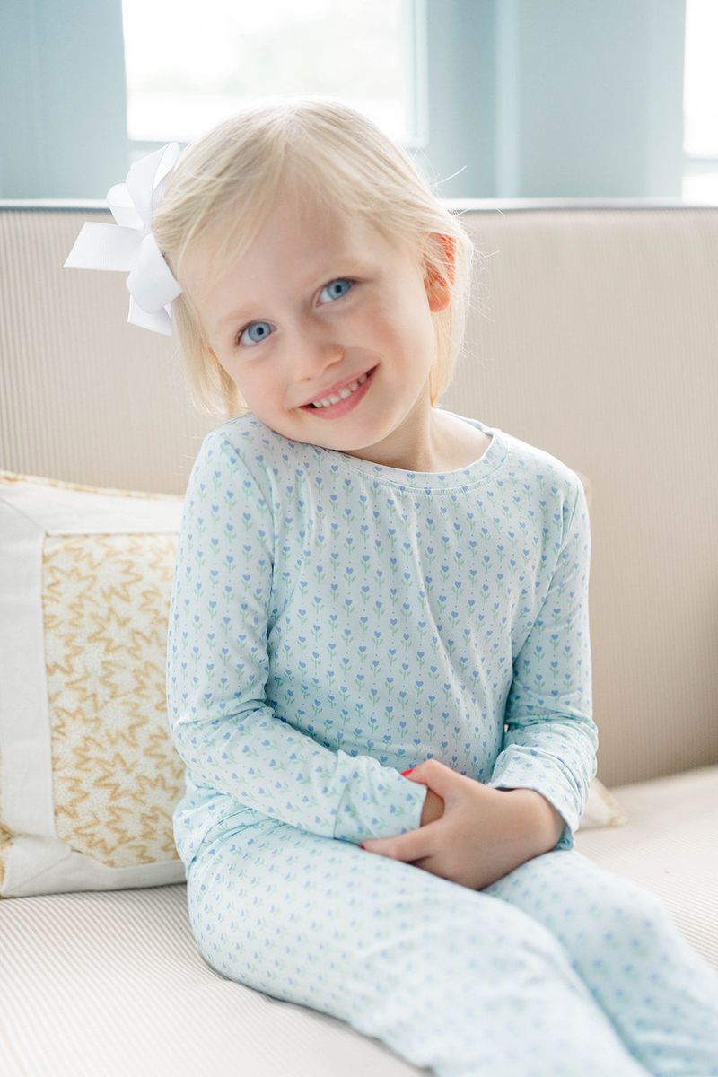 Periwinkle sleepy floral 2pc set