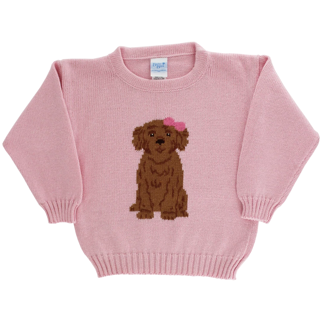Crew Neck Sweater Doodle pink