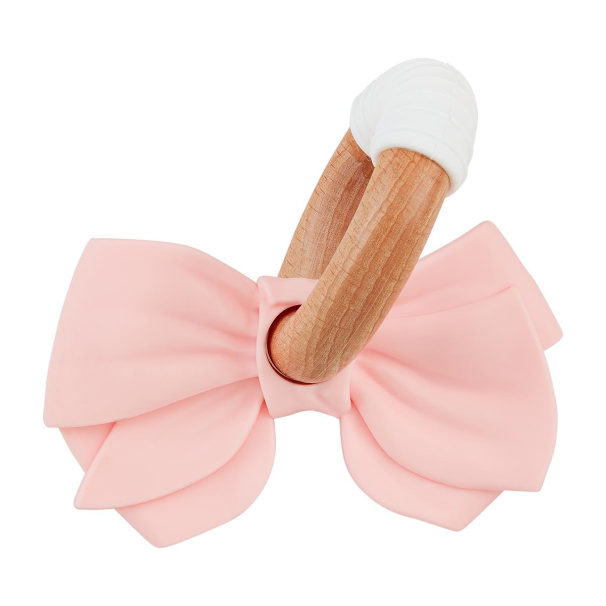 Pink bow silicone teether