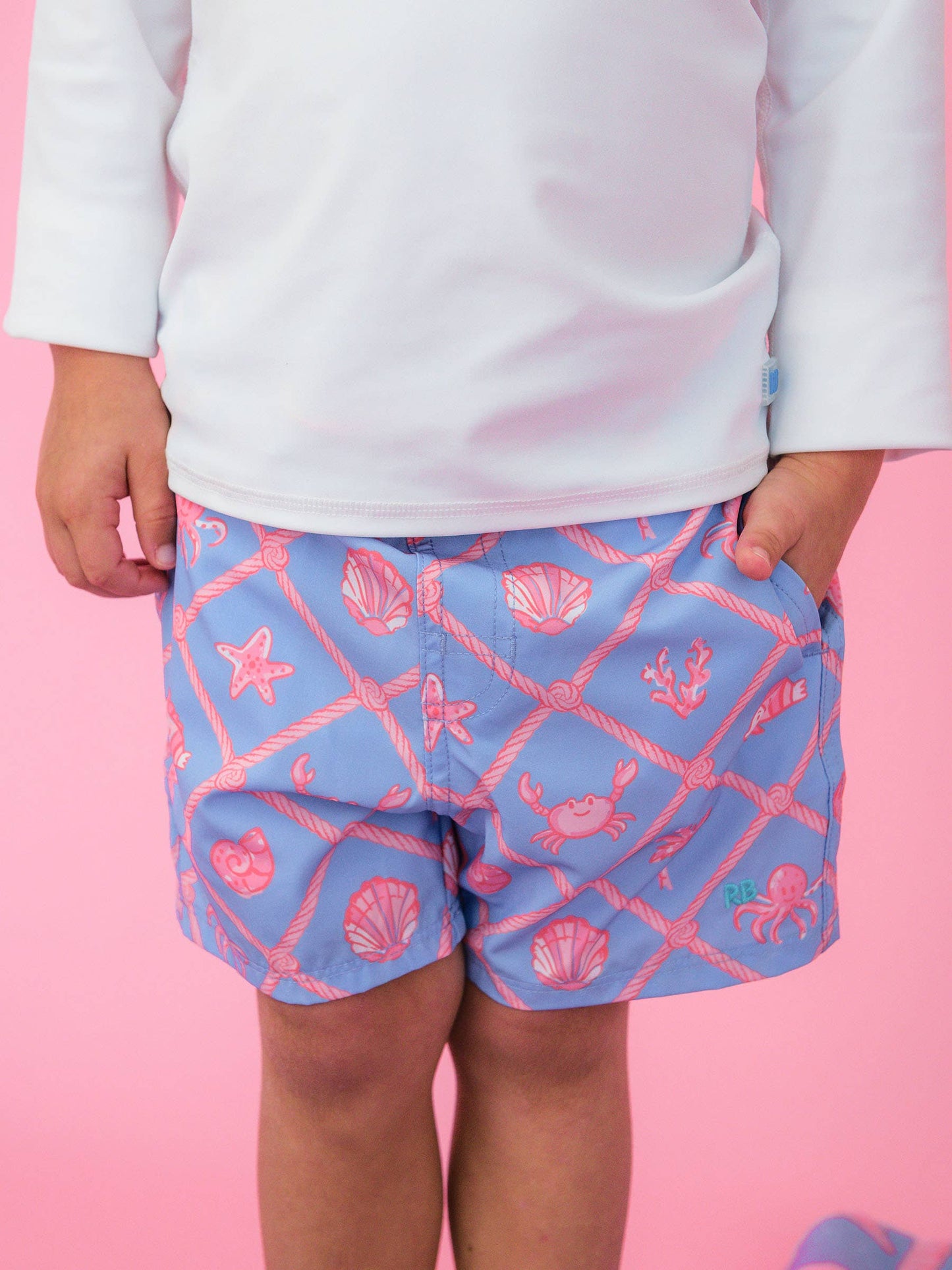 Boys Tropical Trellis Performance Hybrid Swim Trunks