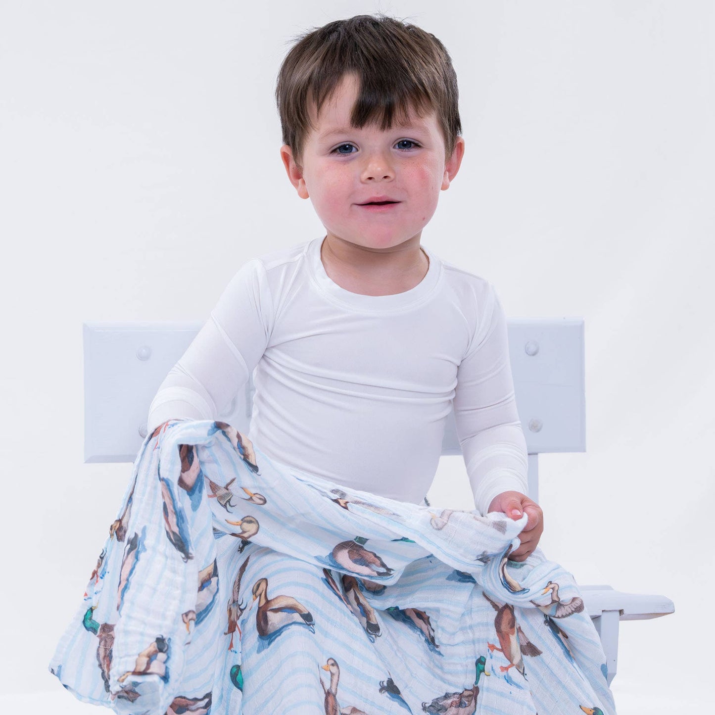 Baby Muslin Swaddle Blanket 47x47  Down by the Pond