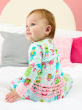 SoftSnooze™ Baby Girls Bamboo Viscose Nutcracker Christmas Wishes Convertible Ruffle One Piece Footie Pajama