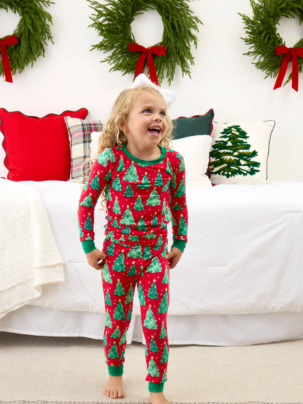 SoftSnooze™ Kids Bamboo Viscose O Christmas Tree Long Sleeve Pajama Set