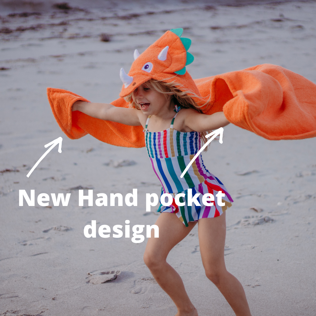 Dinosaur hooded towel for toddlers ages 2 to 8 years old