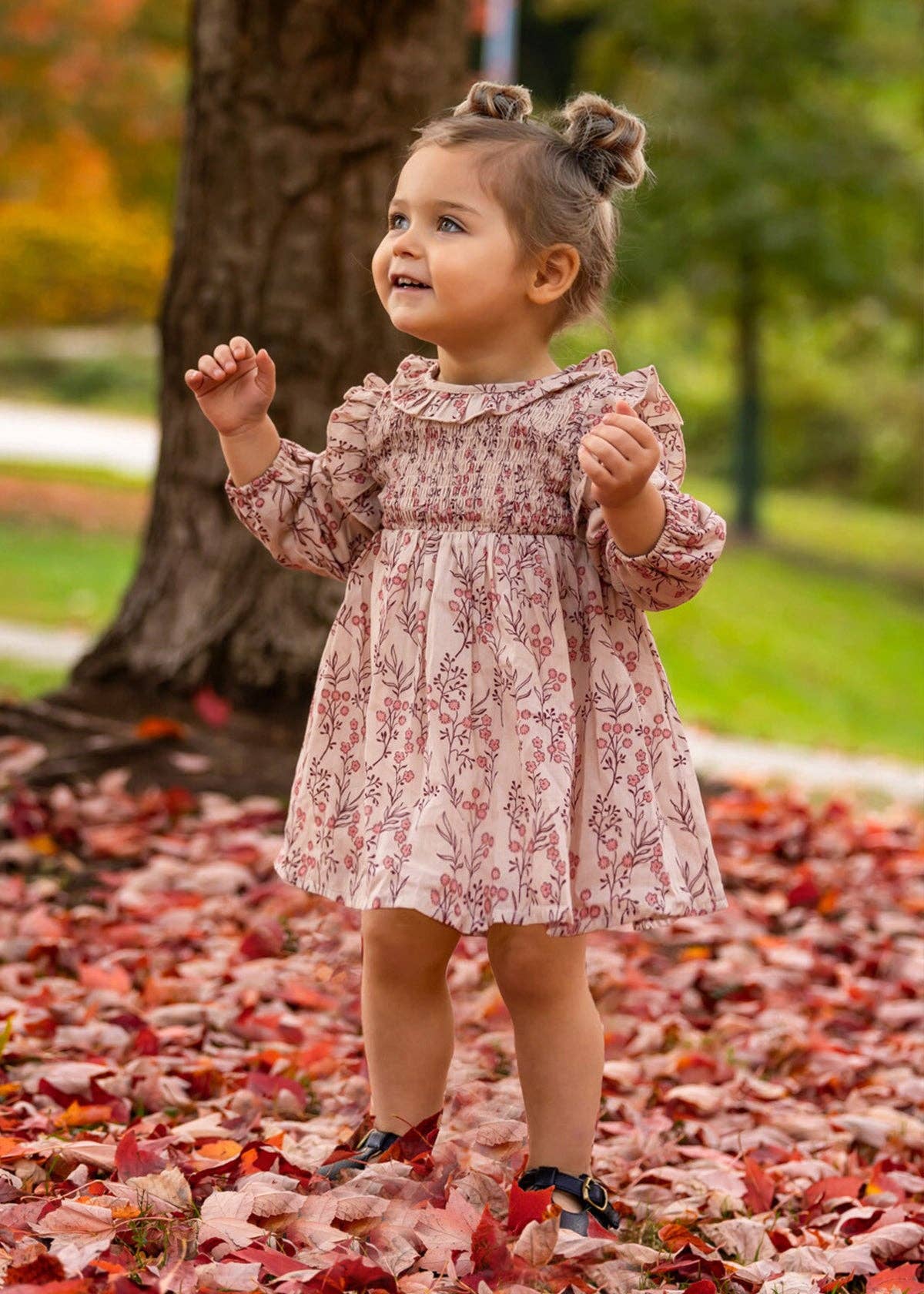 Autumn Floral Dress Long Sleeve