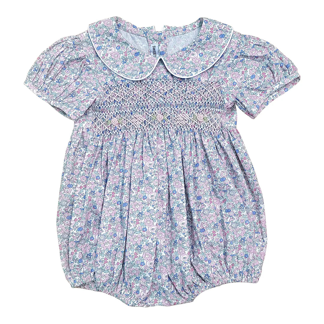 Lily Floral Print Smocked Bubble