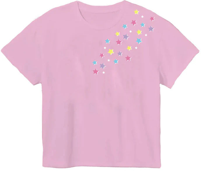 Glitter Falling Stars Pink Boxy