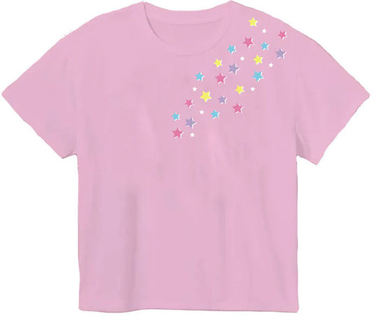 Glitter Falling Stars Pink Boxy