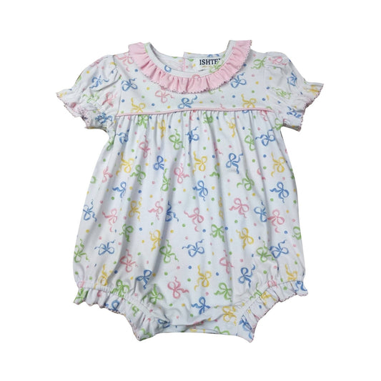 Bow Girl's Bubble Romper