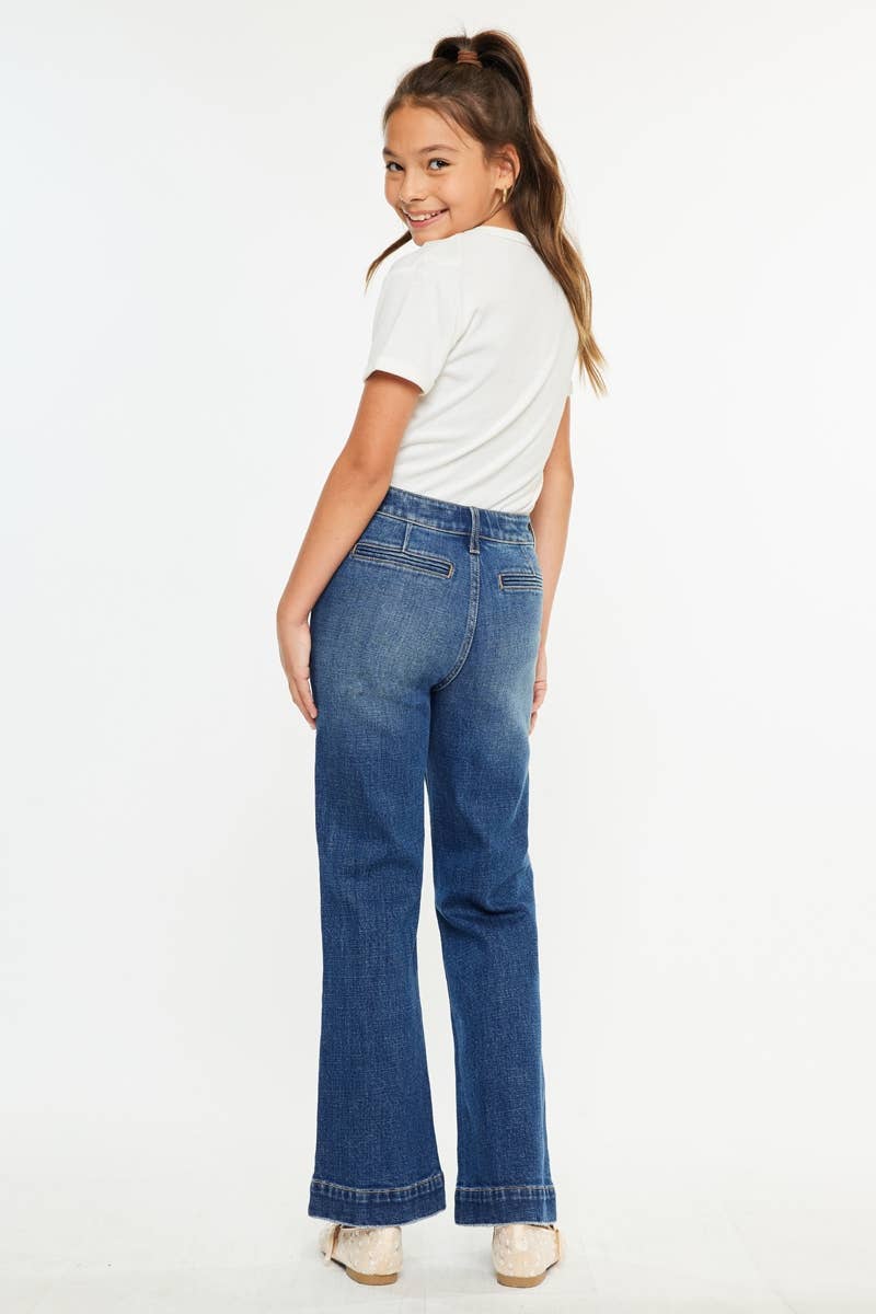 YOUTH OPEN PACK HIGH RISE TROUSERS WIDE LEG JEANS-YC7127M