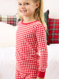 SoftSnooze™ Kids Cotton Modal Red & White Gingham Long Sleeve Pajama Set