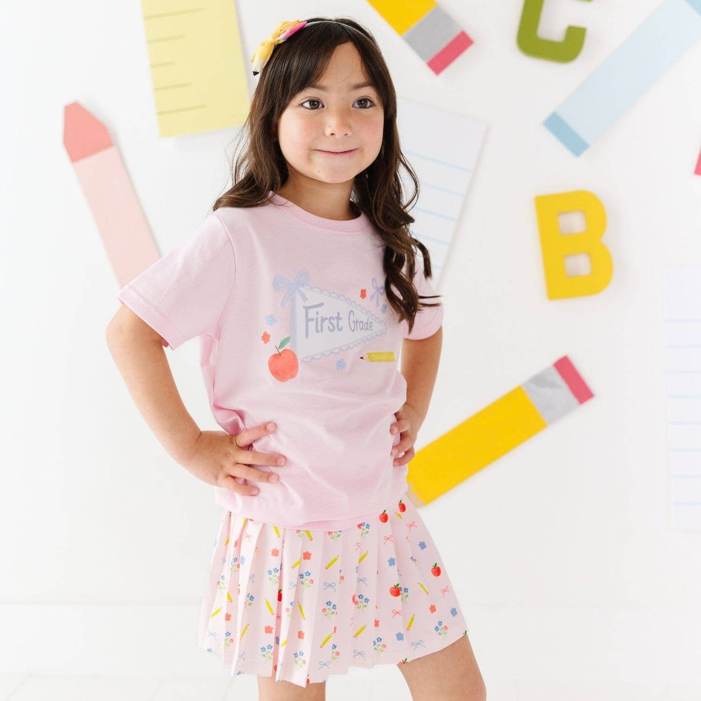 First Grade Pennant Short Sleeve T-Shirt - Back To School