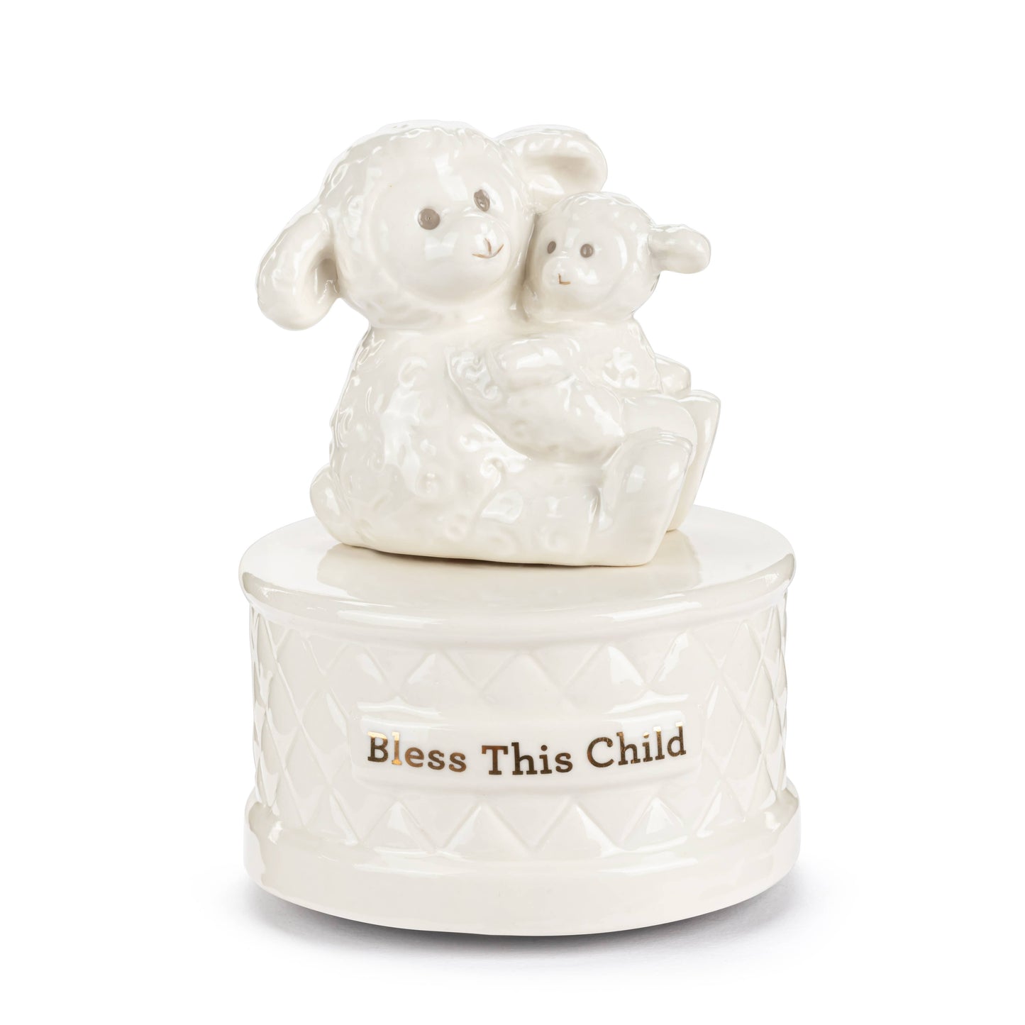 Wrapped in Prayer Ceramic Lamb Music Box - 4x5.5in