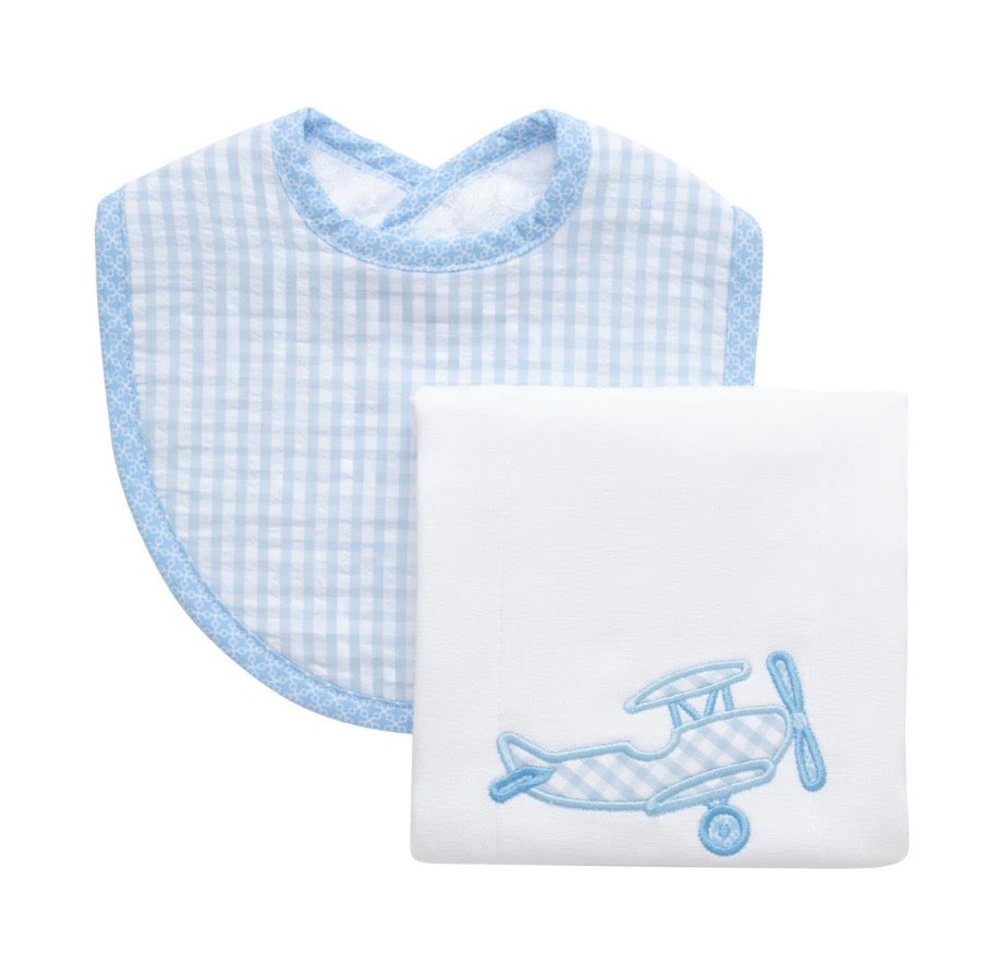 Airplane Basic Bib & Burp Boxed Set