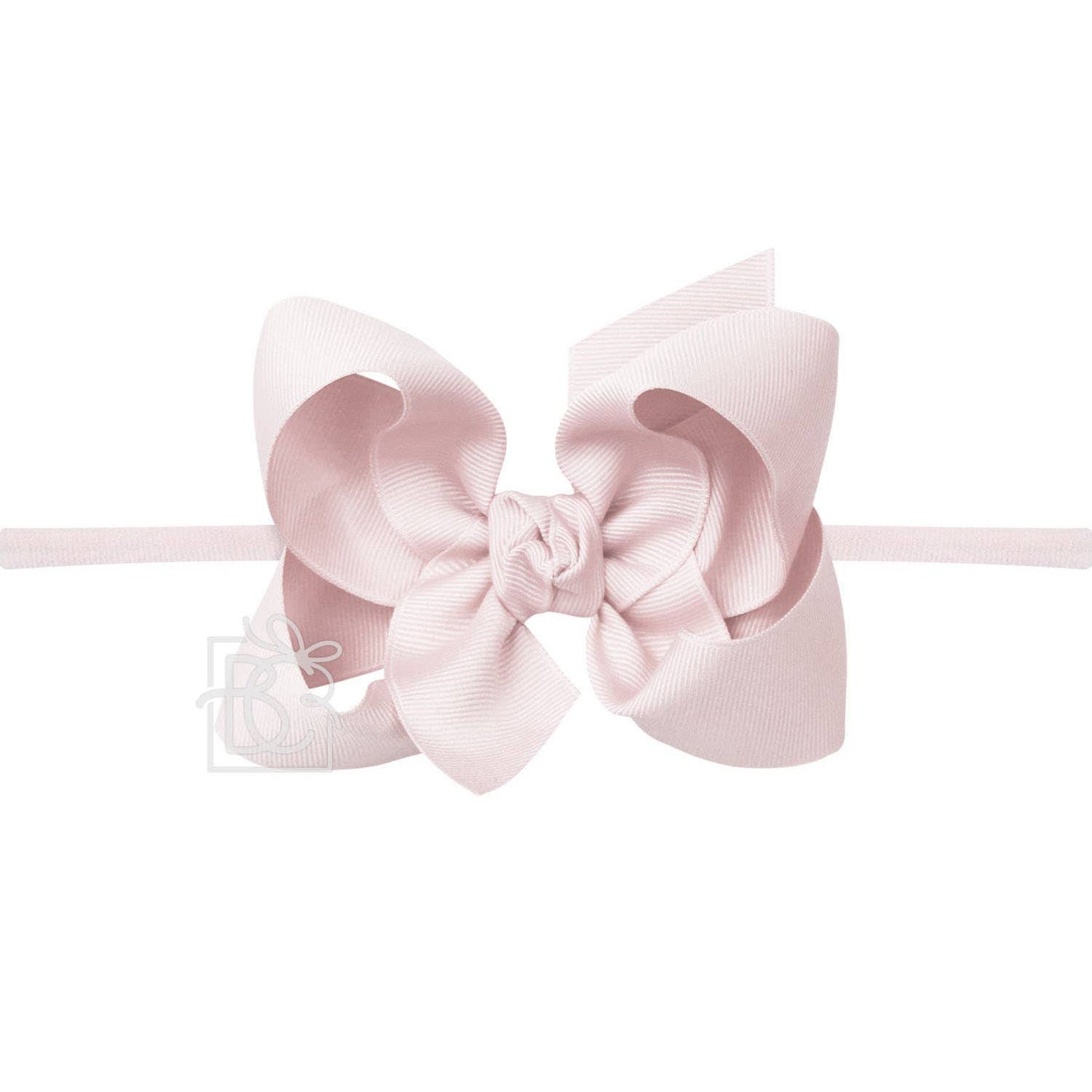 1/4" NYLON PANTYHOSE HEADBAND W/SIGNATURE GROSGRAIN BOW