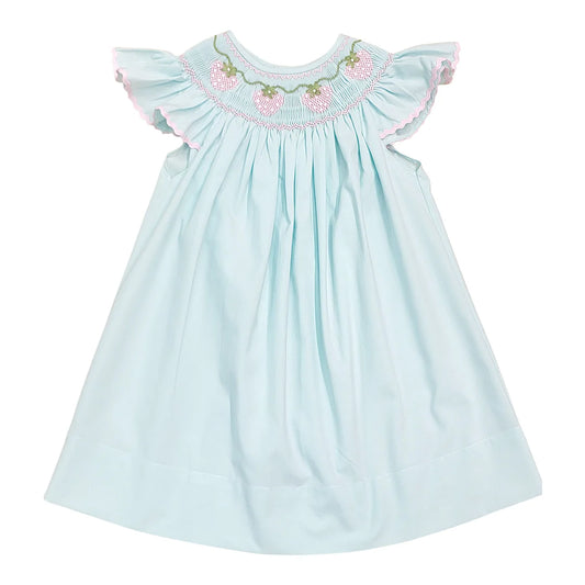 Strawberry Vine Smocked Mint Dress