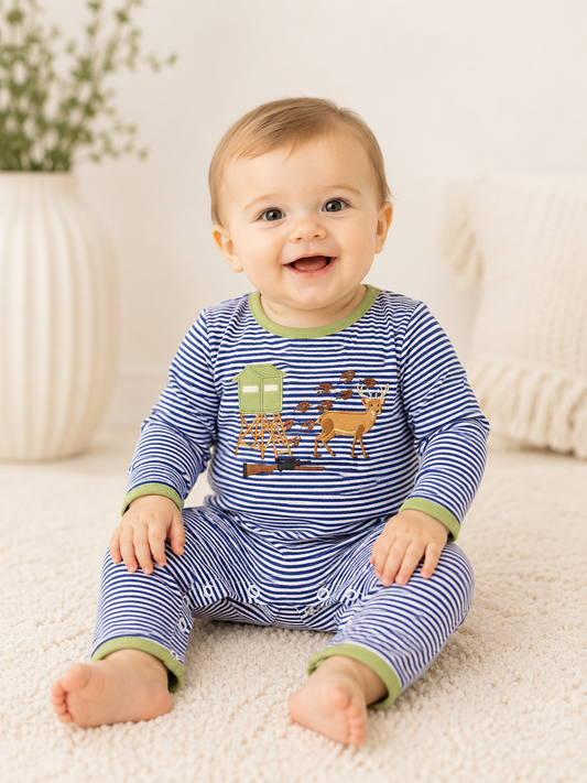 Evening hunt applique romper