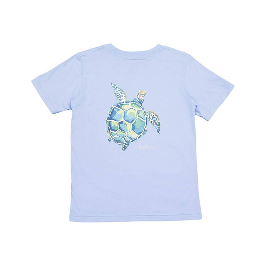 Boys Sea Turtle SS Graphic Tee- Blue