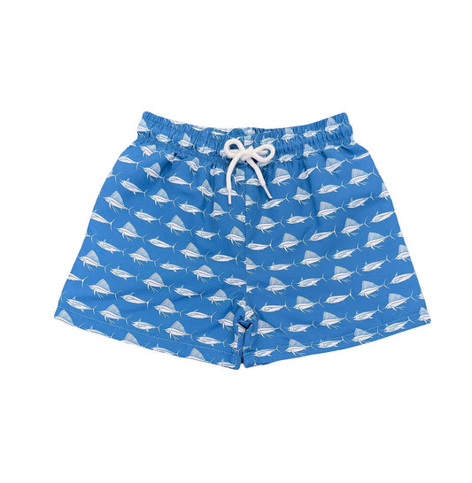 St. Simons Swim Trunk Navy and White Fish