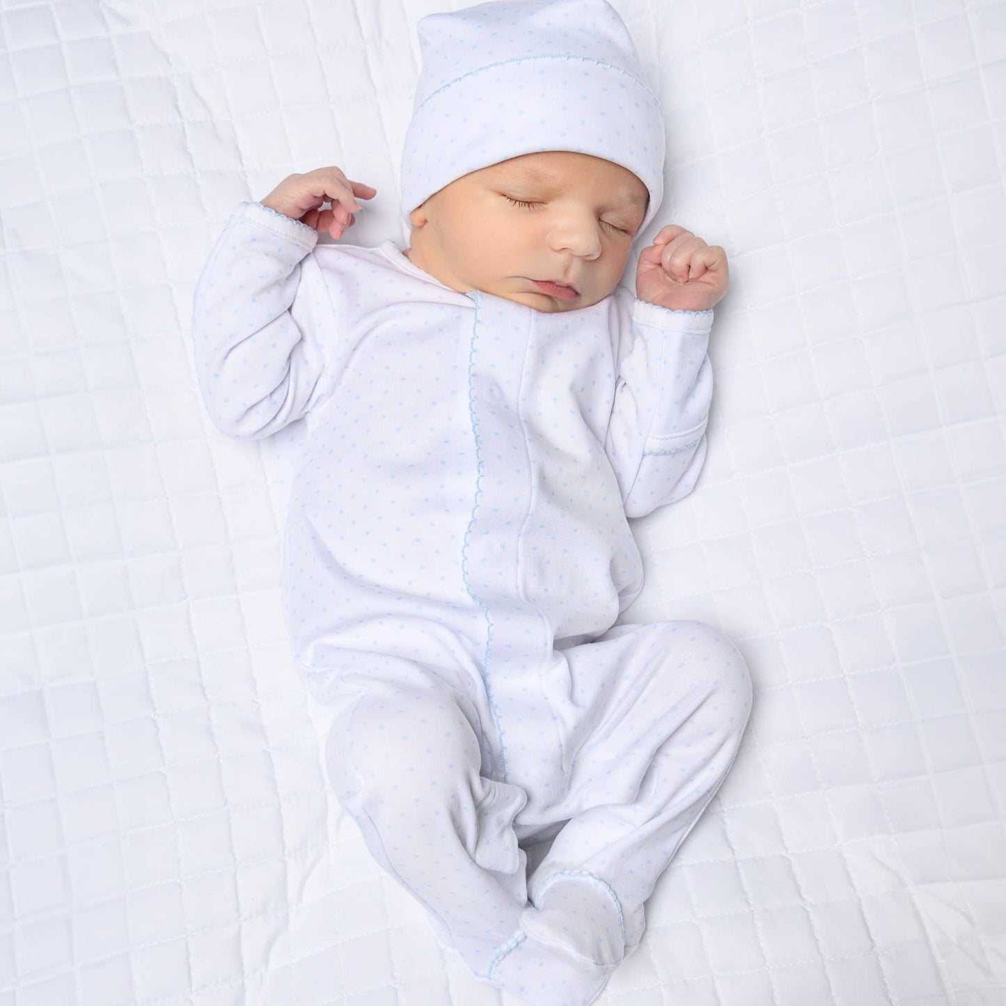 Mini Dots Footie - Blue