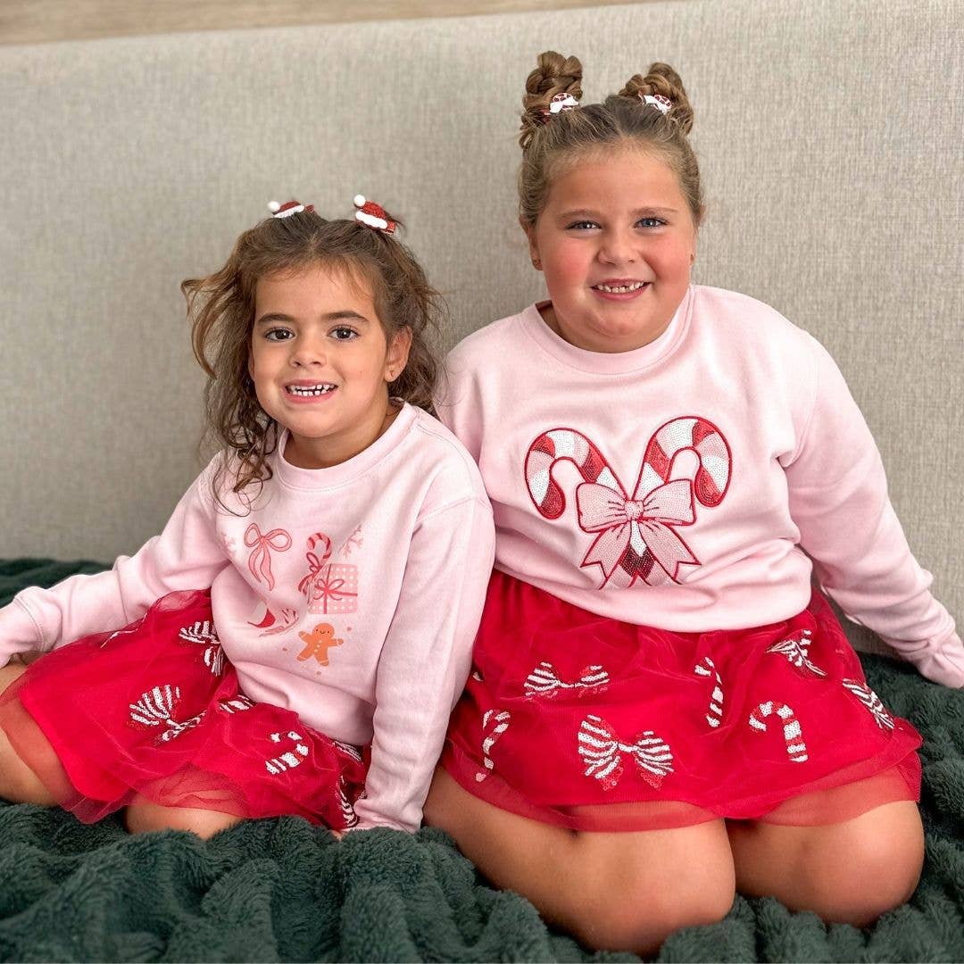 Candy Cane Patch Christmas Sweatshirt - Kids Clothing