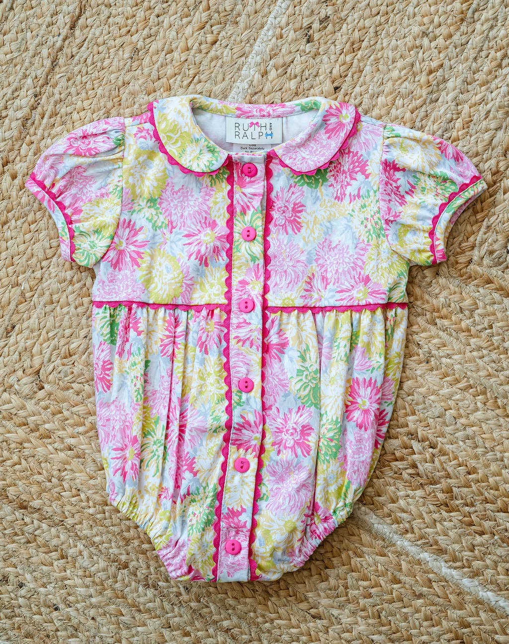 Colorful Floral Front Button Bubble