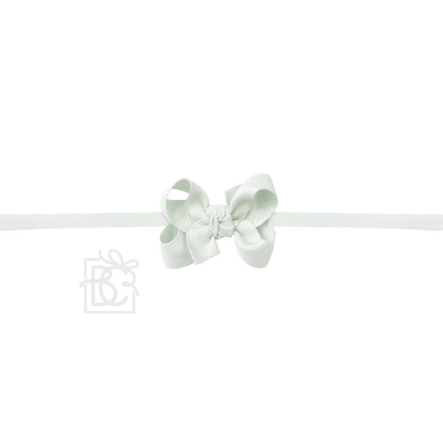 1/4" NYLON PANTYHOSE HEADBAND W/SIGNATURE GROSGRAIN BOW