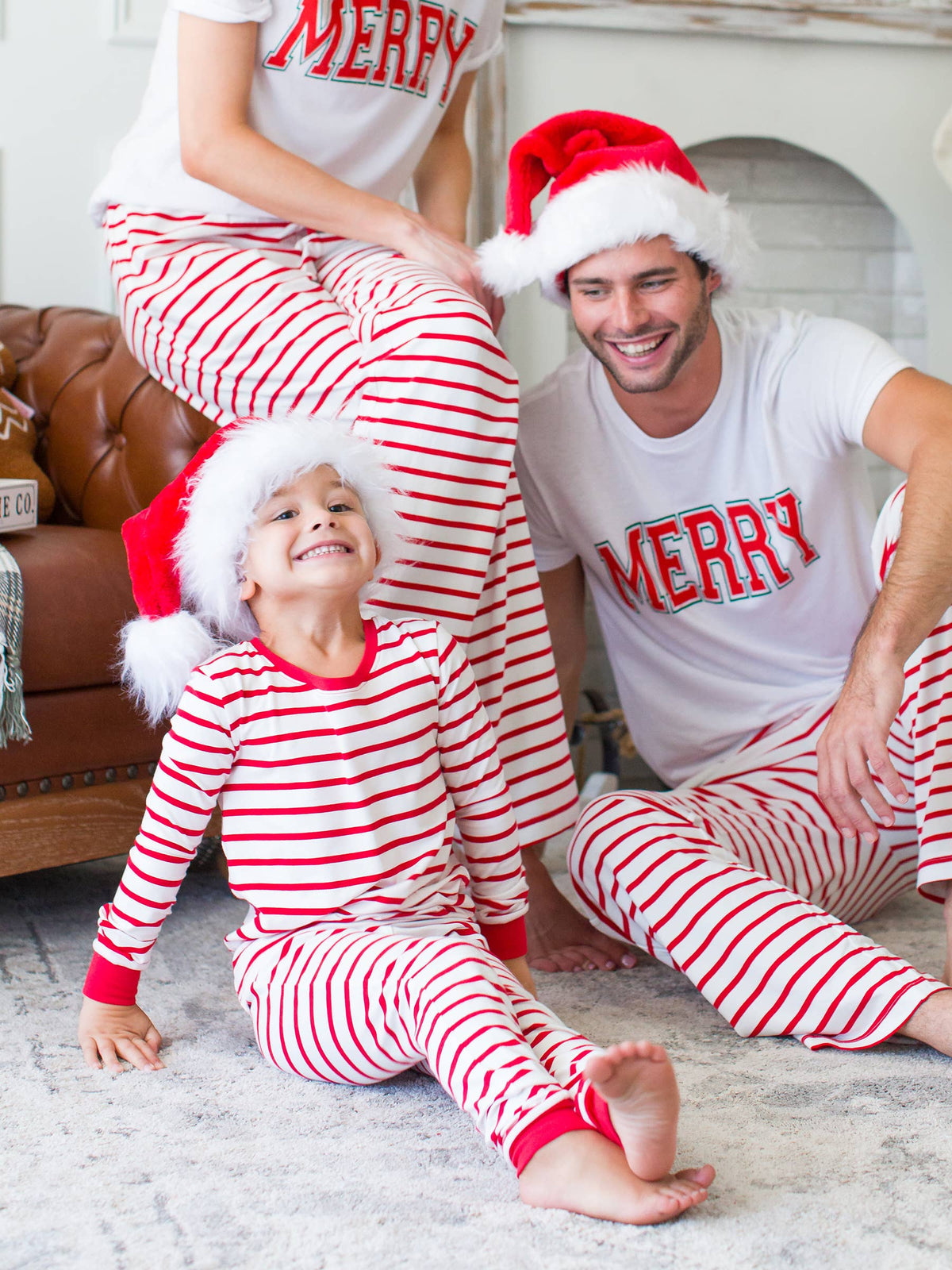 SoftSnooze™ Kids Cotton Modal Red & White Stripe Long Sleeve Pajama Set
