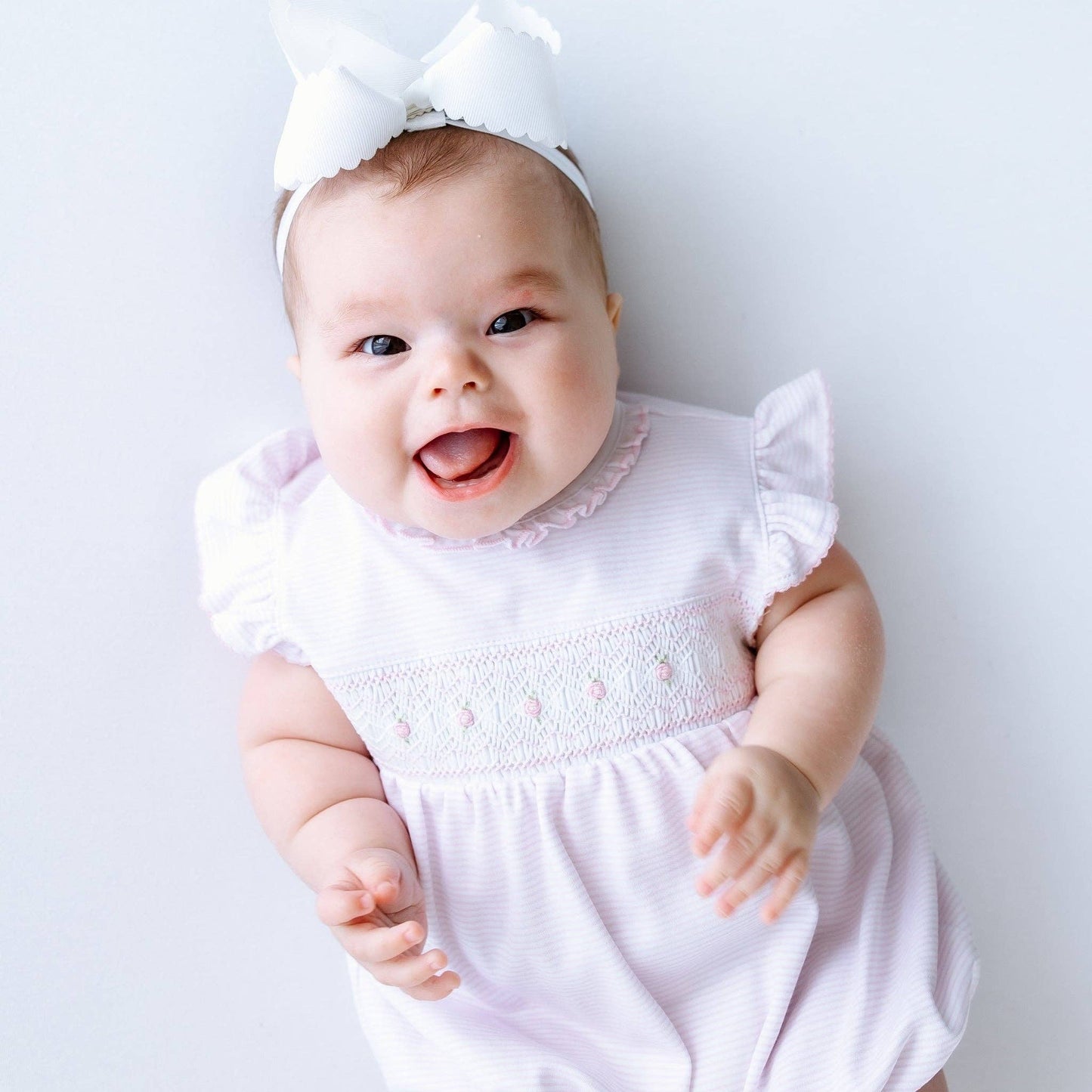 Julia Smocked Bubble - Pink