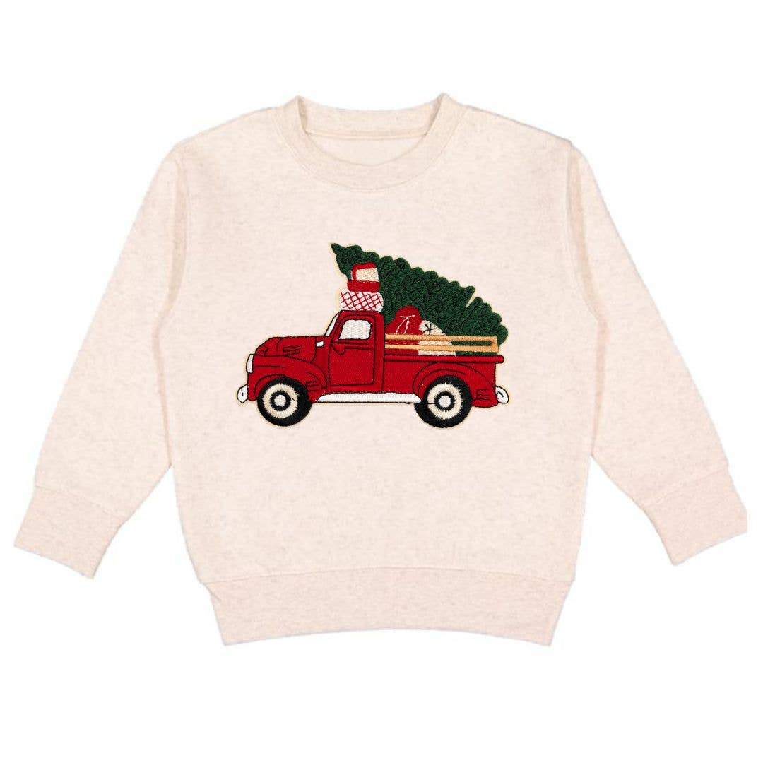 Christmas Truck Patch Sweatshirt - Natural - Boys Clothing
