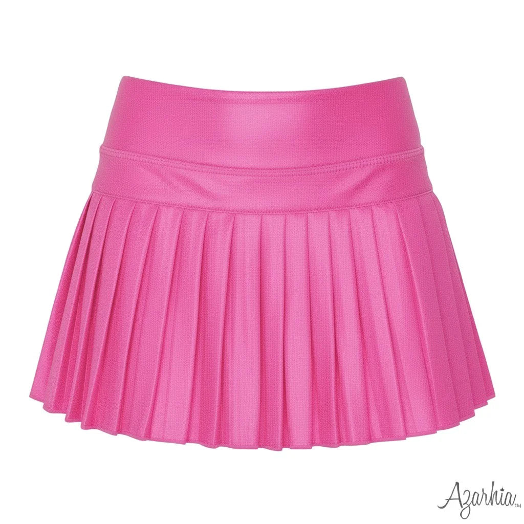 Mini Pleated Skort in Hot Pink Shimmer