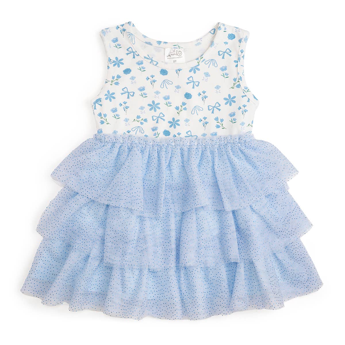 Sky Floral Tank Tutu Dress - Girls Clothes - Spring