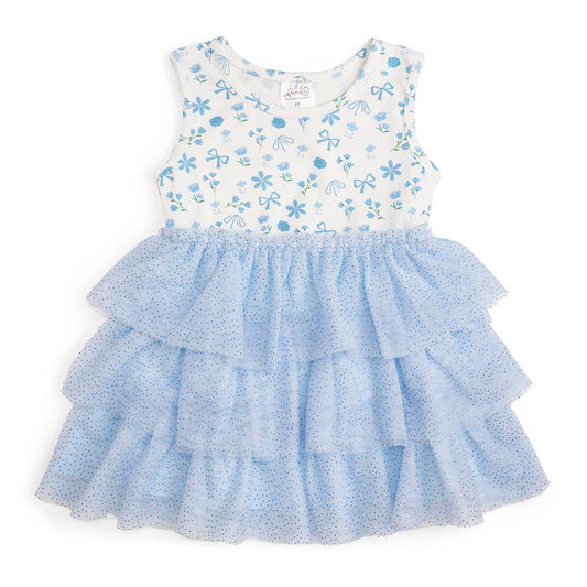 Sky Floral Tank Tutu Dress - Girls Clothes - Spring