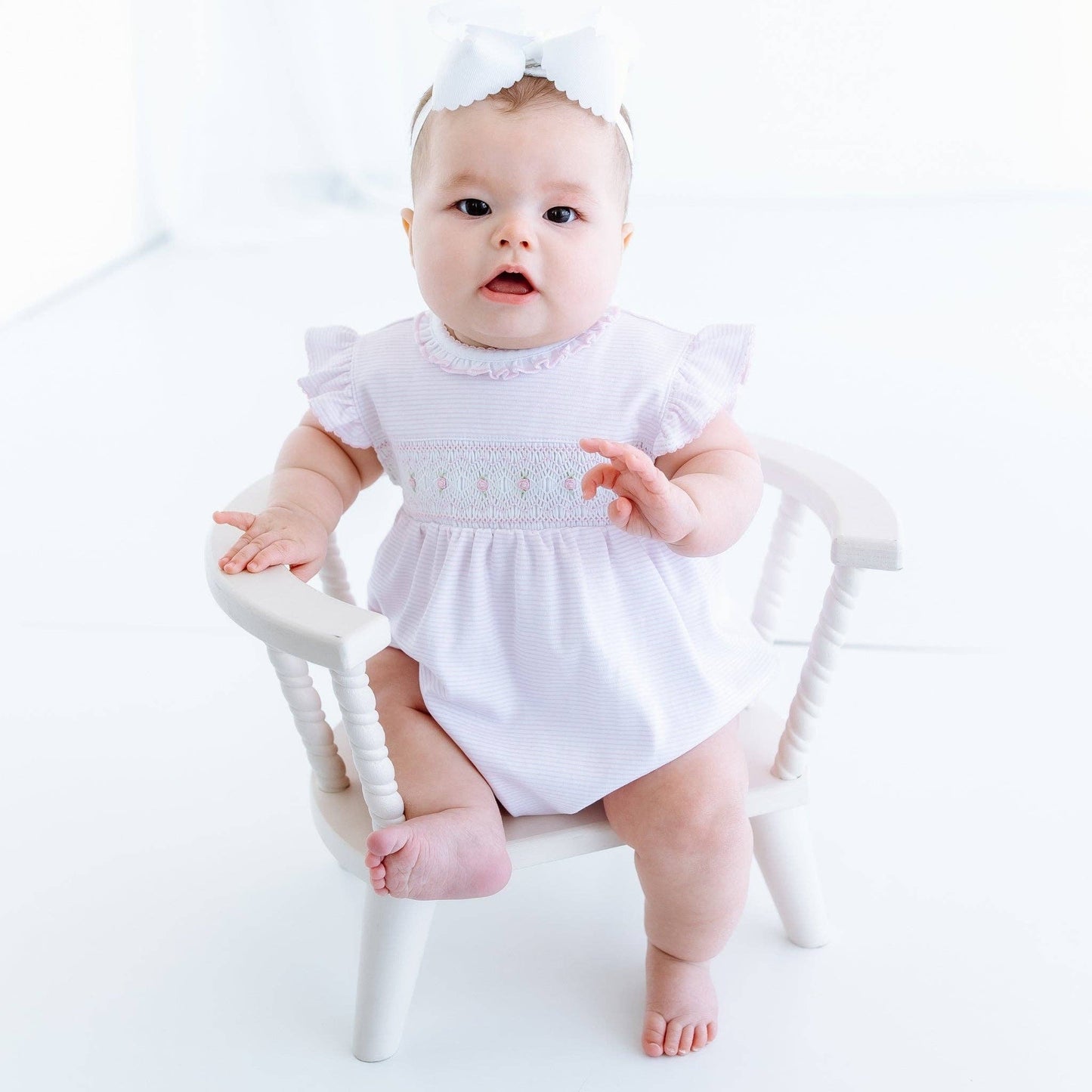 Julia Smocked Bubble - Pink