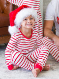 SoftSnooze™ Kids Cotton Modal Red & White Stripe Long Sleeve Pajama Set