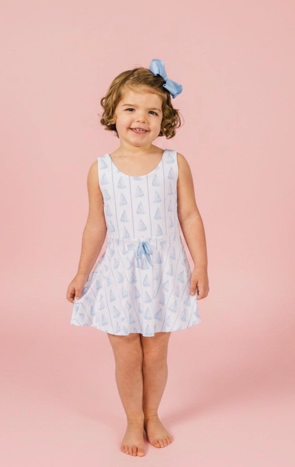 Sissy dress in blue boats