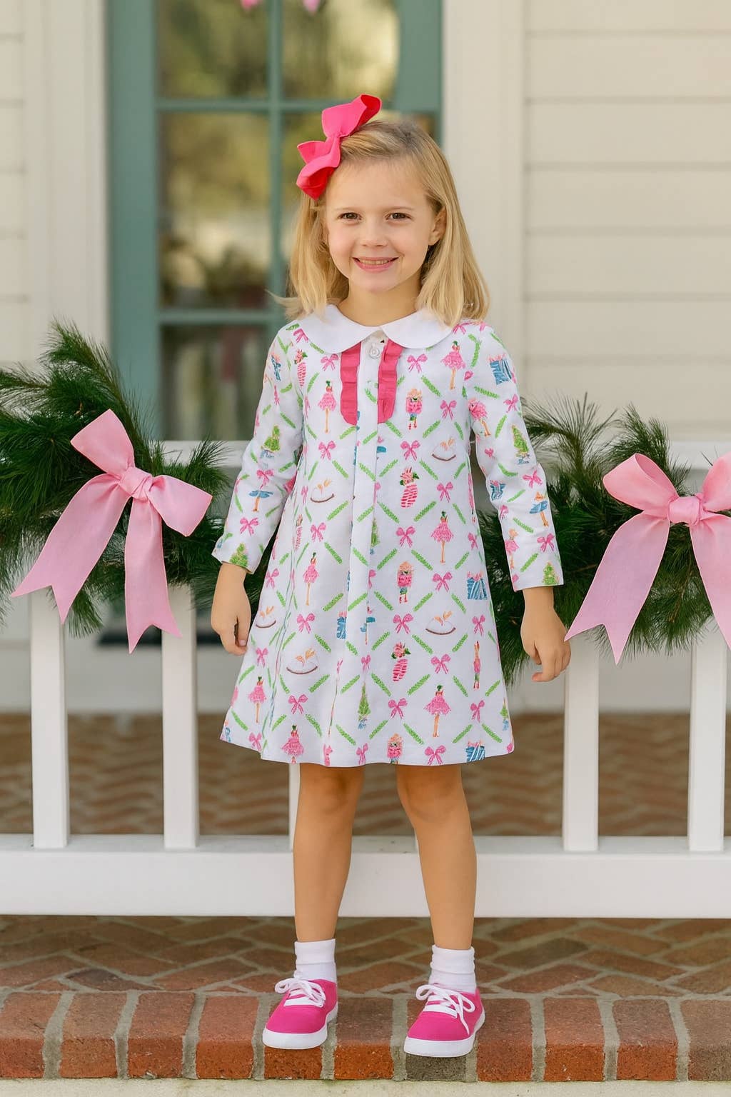 Girl's "Nutcracker" Print A-Line Dress