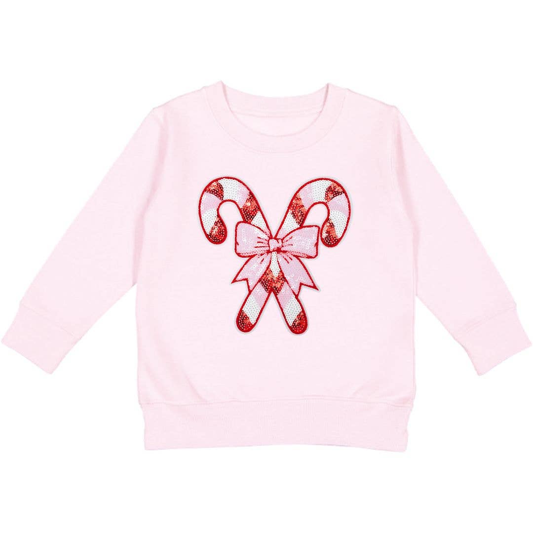 Candy Cane Patch Christmas Sweatshirt - Kids Clothing