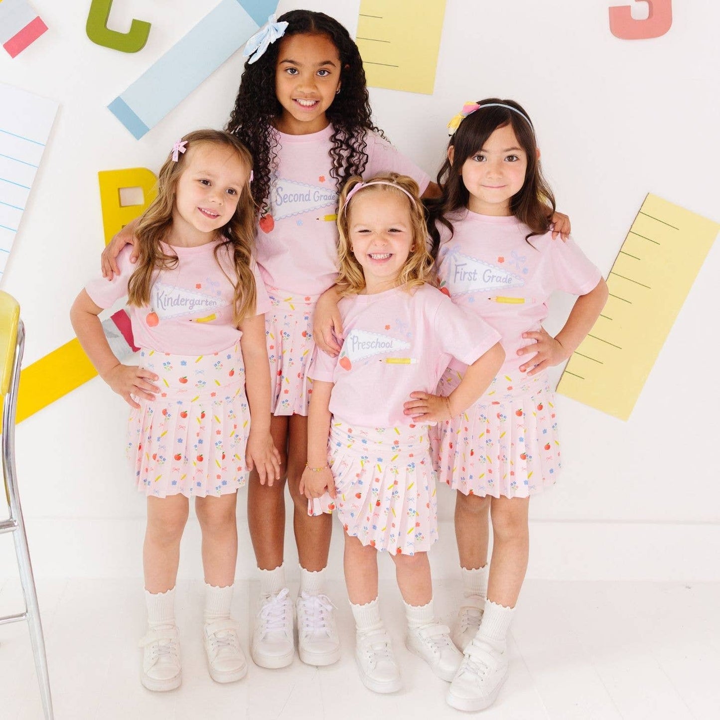 Kindergarten Pennant Short Sleeve T-Shirt - Back To School