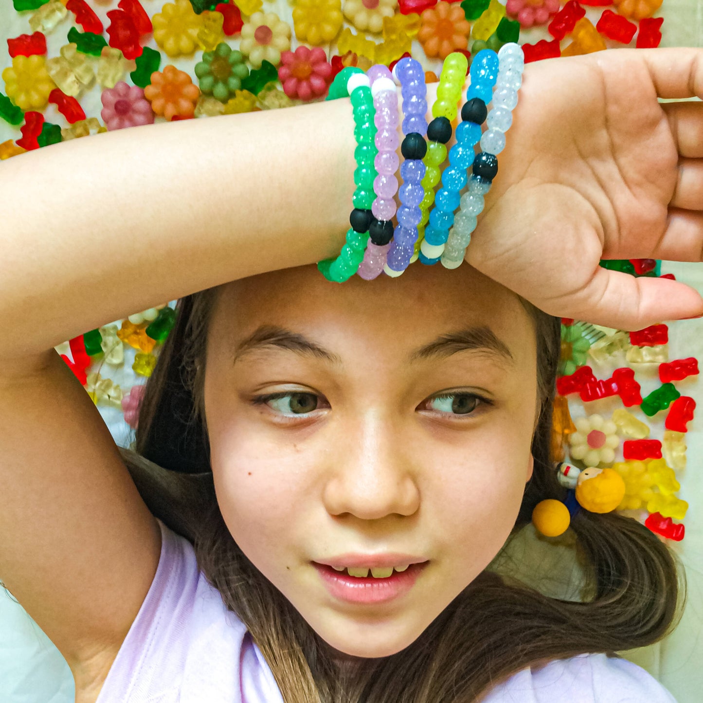 Glitter Silicone Beaded Bubble Bracelets