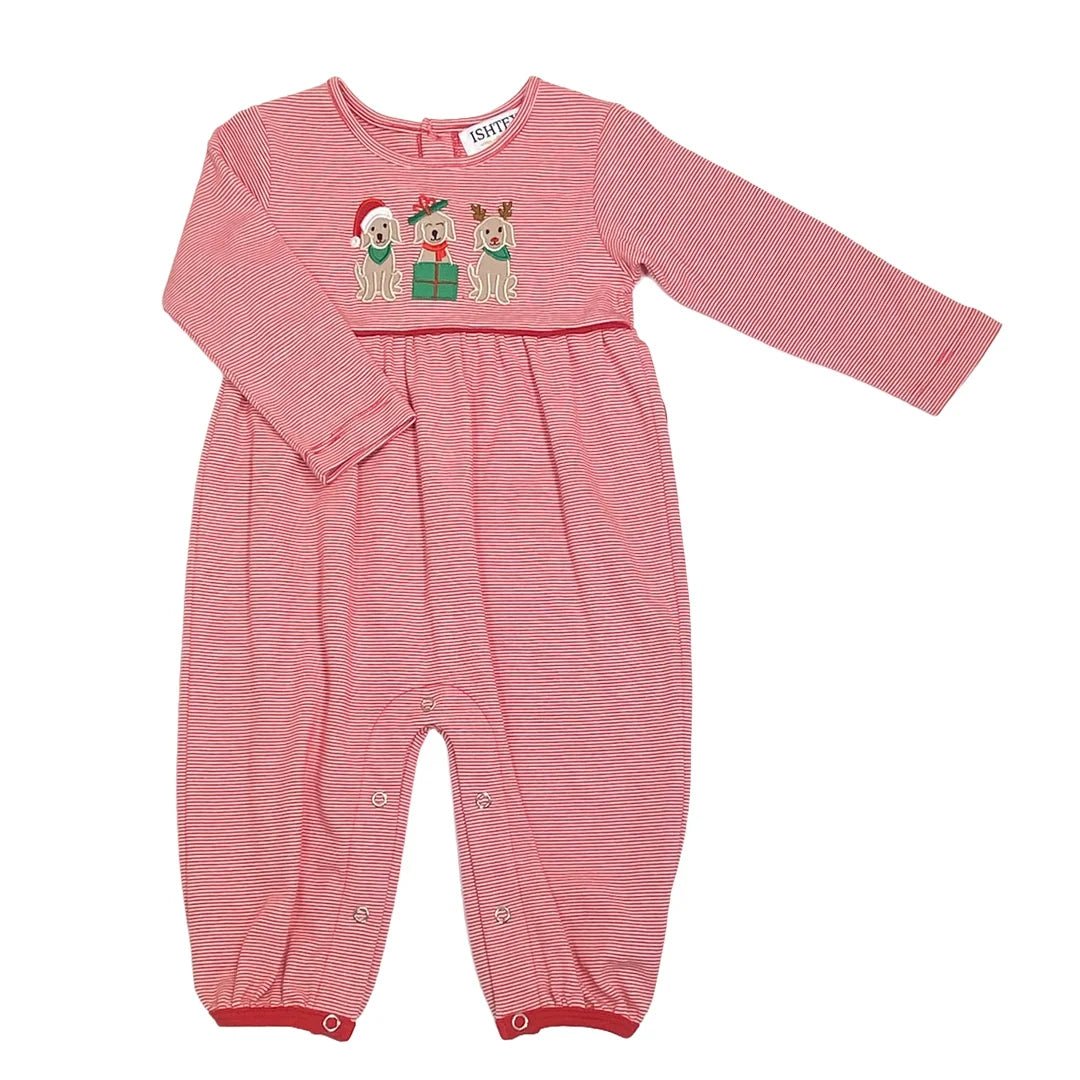 Dog trio girl romper