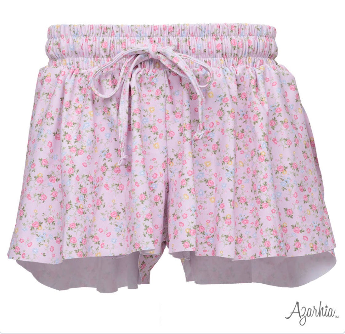 Pretty in Pink Flowers Butterfly shorts