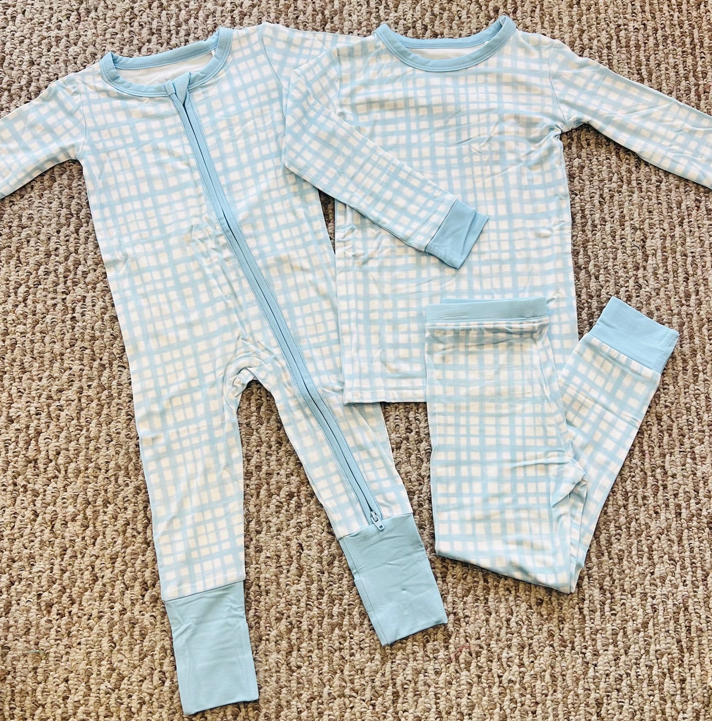 Blue Gingham 2Pc Lounger