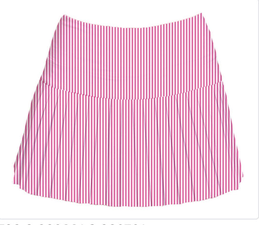Hot Pink Stripes Mini Pleated Skort