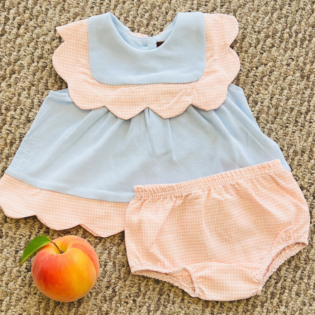 Lila bloomer set blue & peach