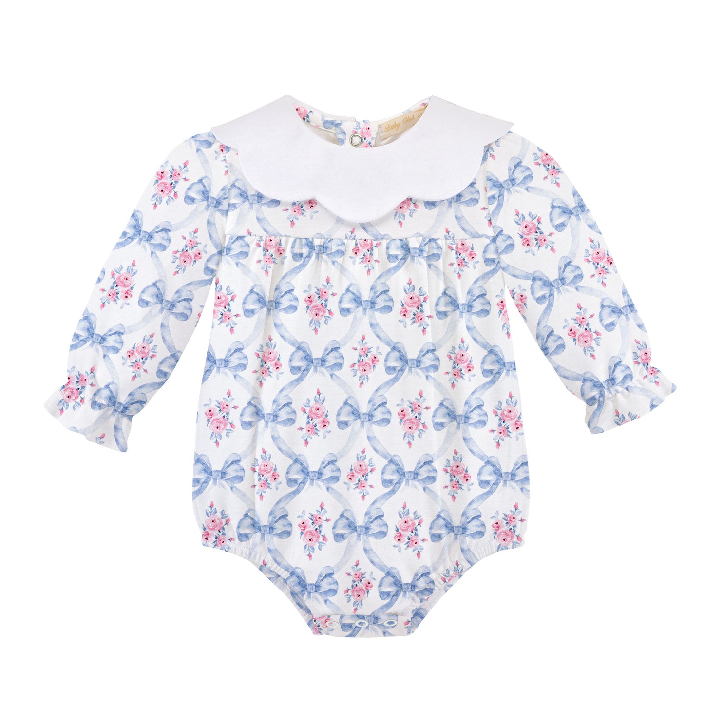 bows and blooms pima bubble scalloped collar