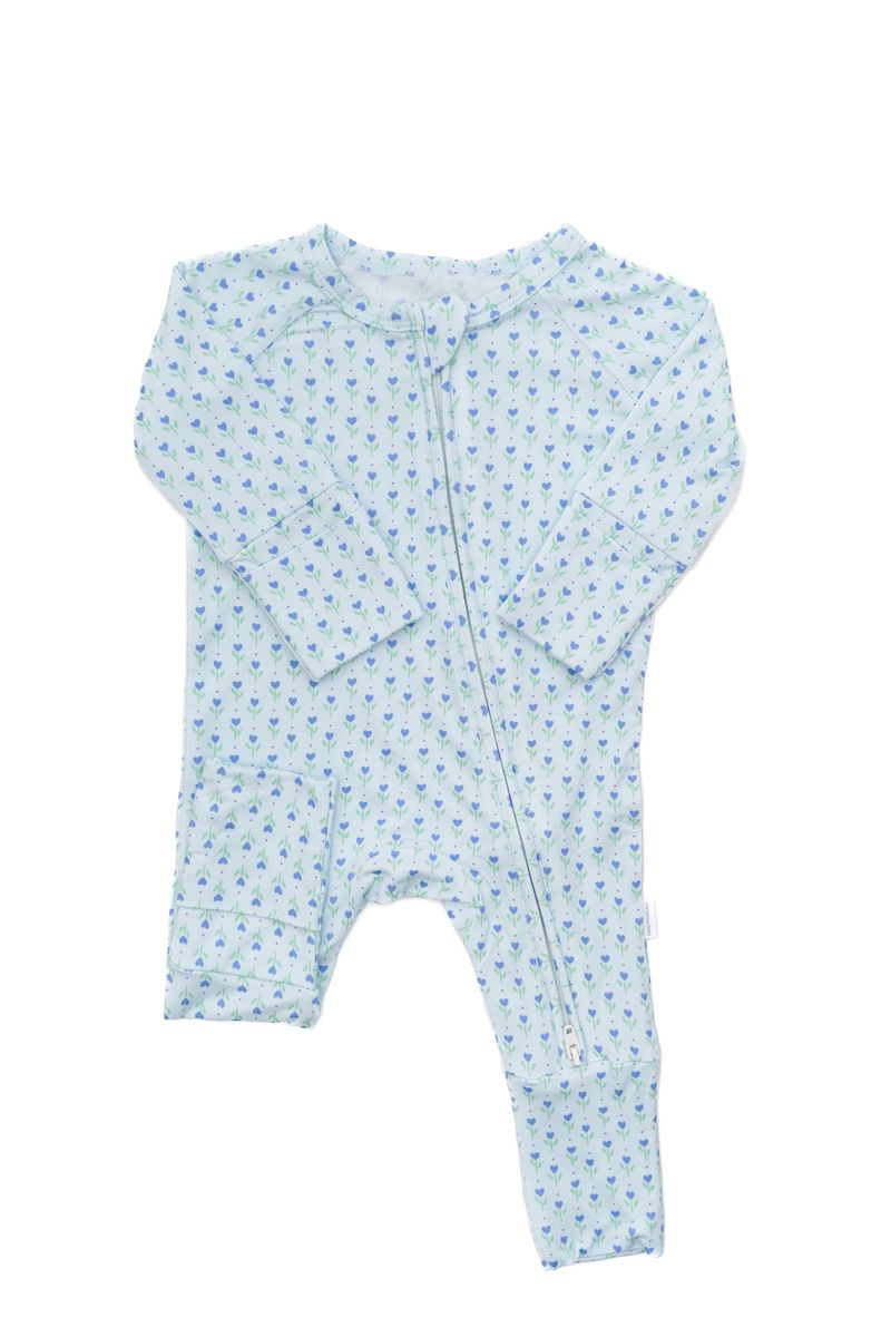 Periwinkle sleepy floral zippy