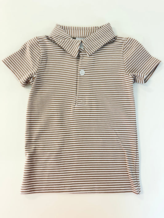 Chocolate stripe knit Sammy polo